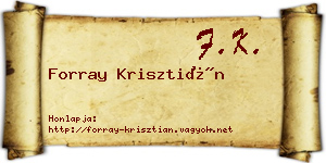 Forray Krisztián névjegykártya