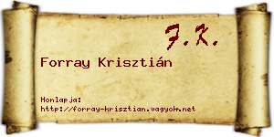 Forray Krisztián névjegykártya