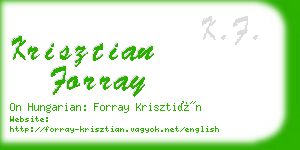 krisztian forray business card